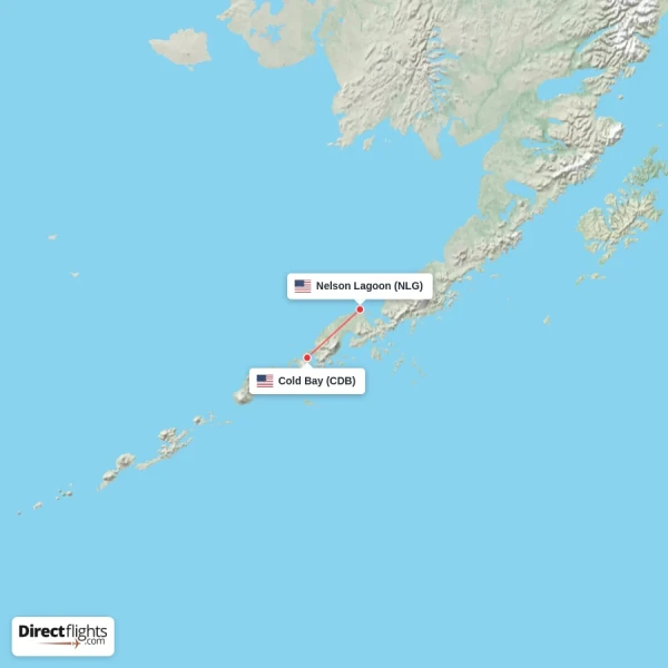 Nelson Lagoon - Cold Bay direct flight map