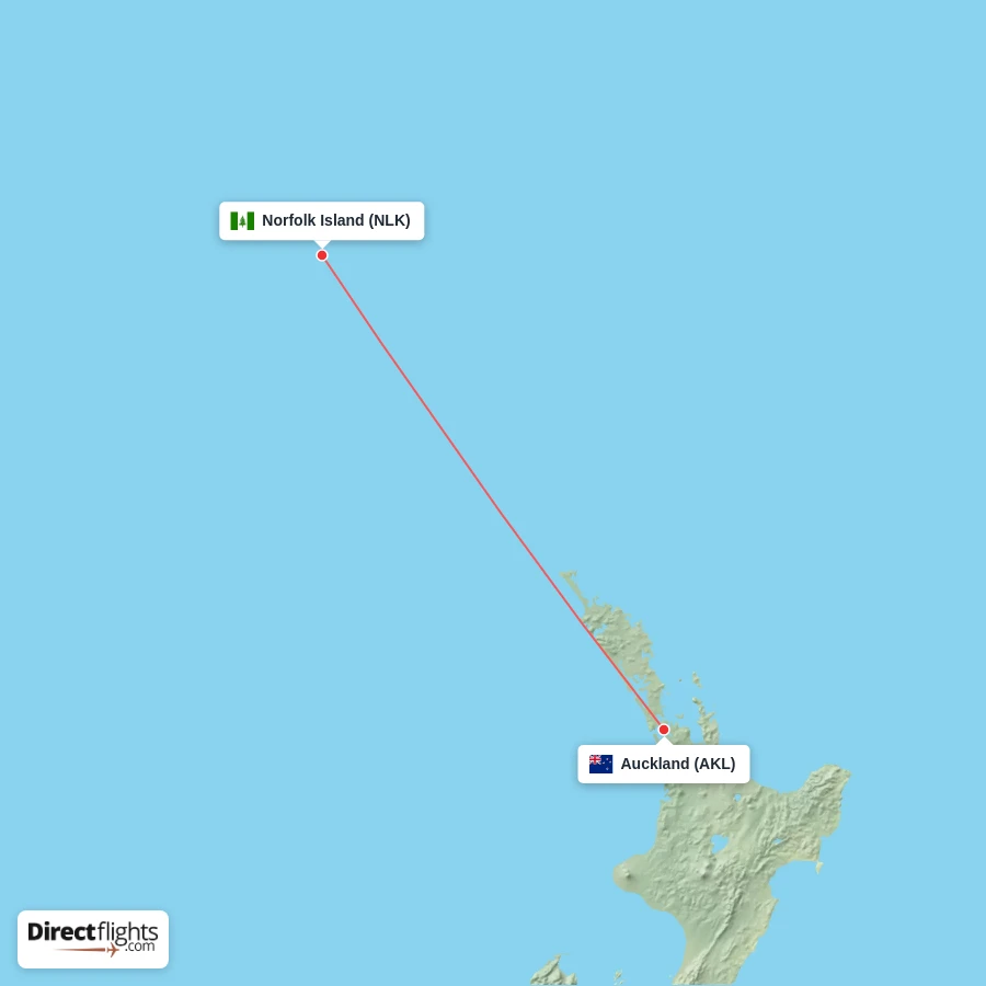 NLK - AKL route map