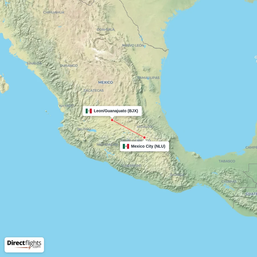NLU - BJX route map