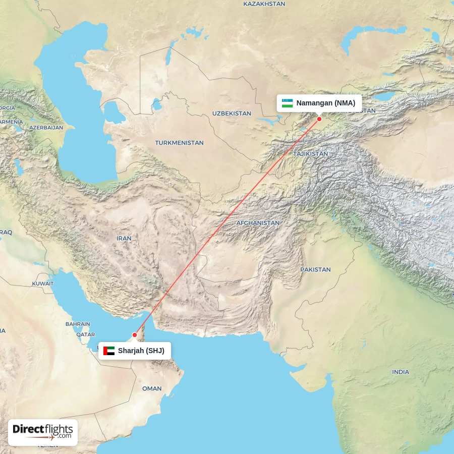 NMA - SHJ route map