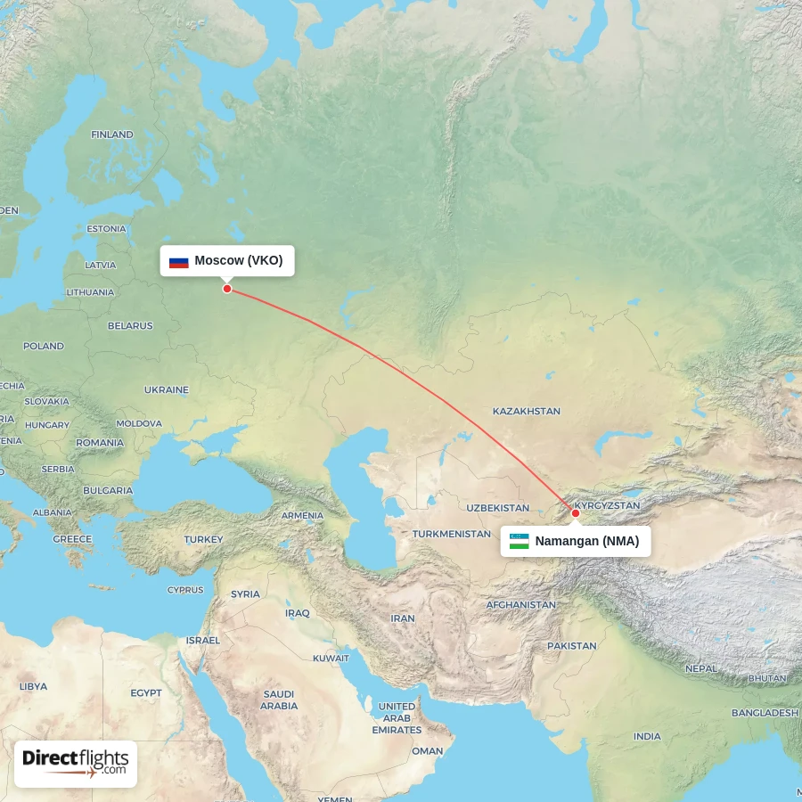 NMA - VKO route map