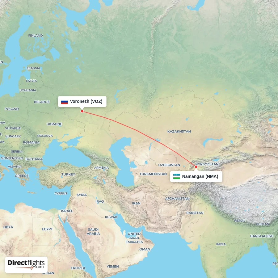 NMA - VOZ route map