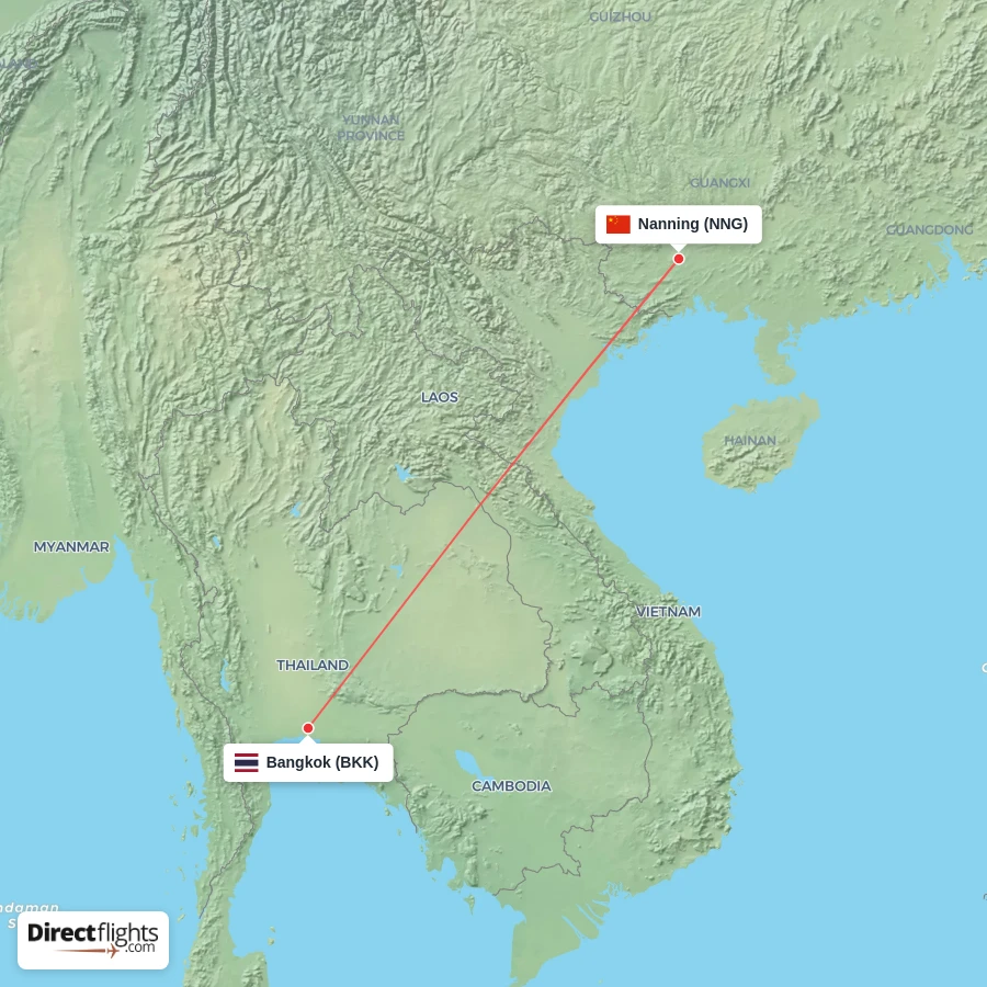 NNG - BKK route map
