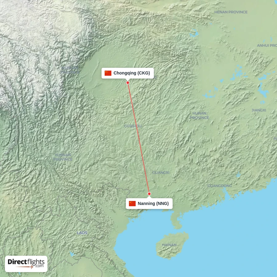 NNG - CKG route map