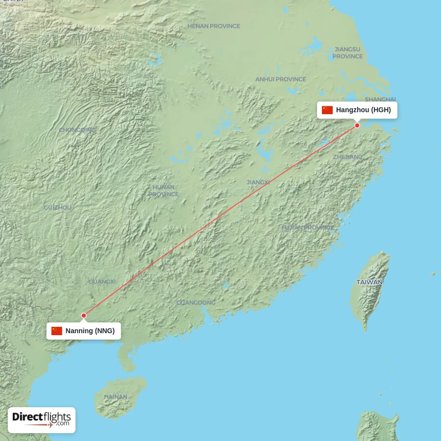 NNG - HGH route map
