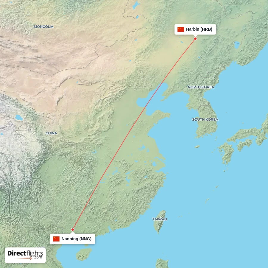 NNG - HRB route map