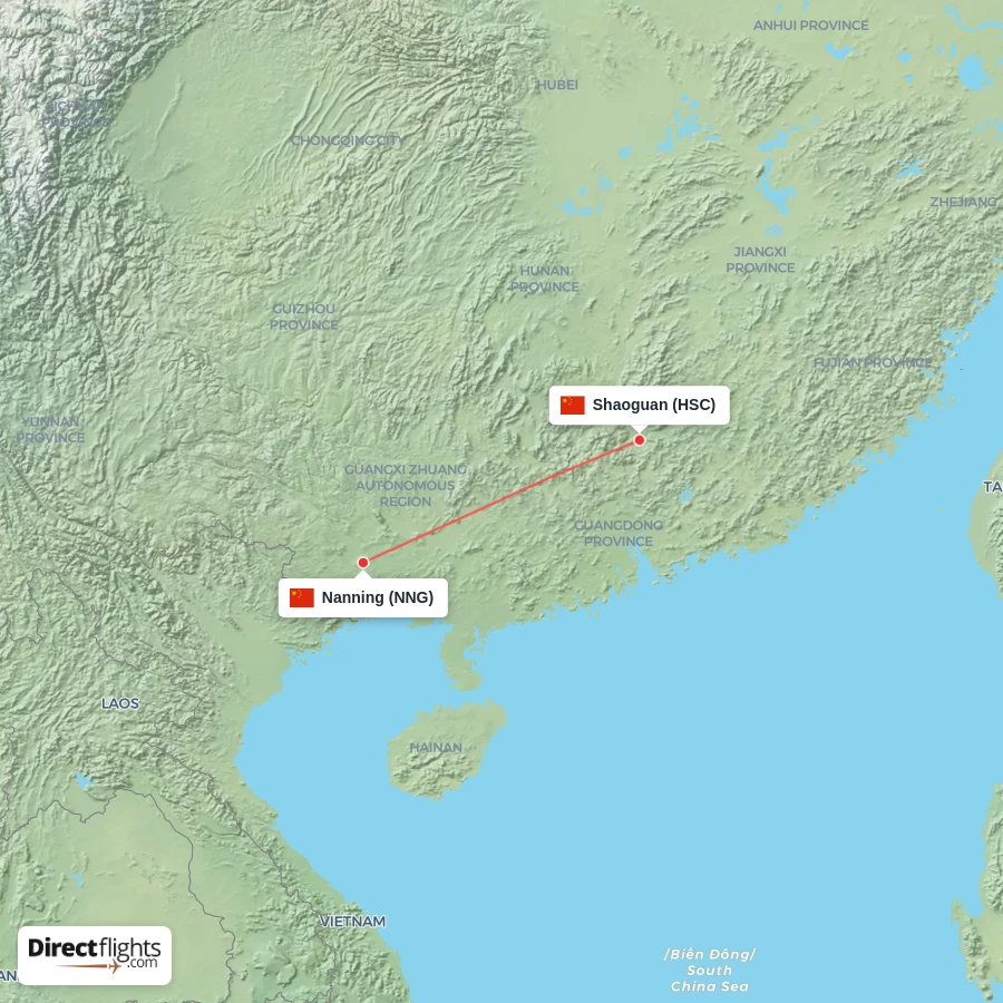NNG - HSC route map