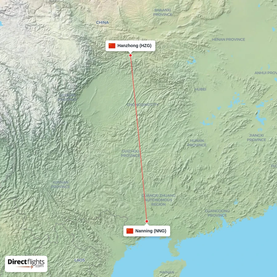 NNG - HZG route map