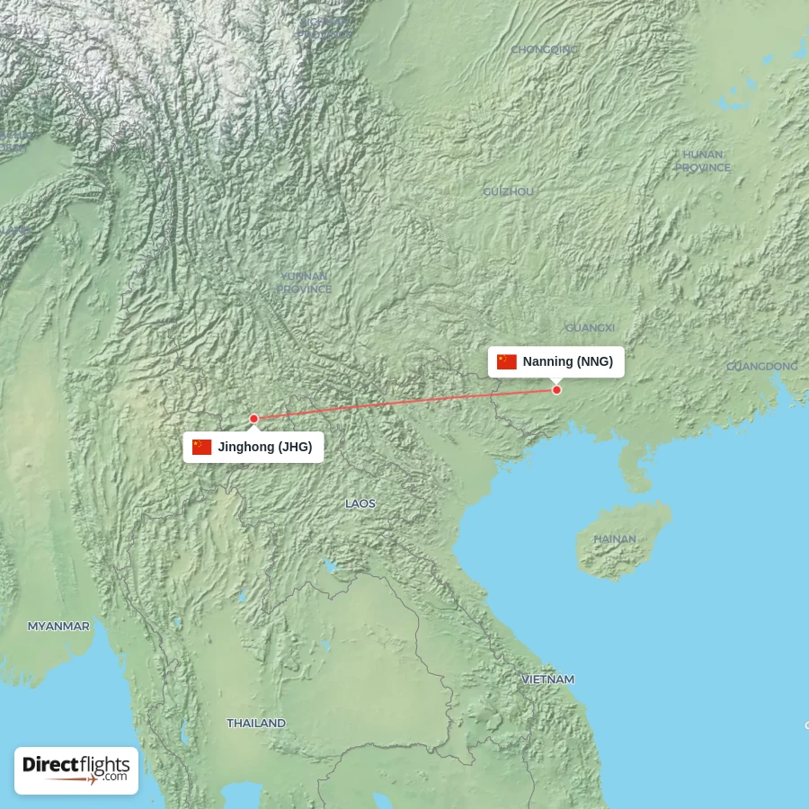 NNG - JHG route map
