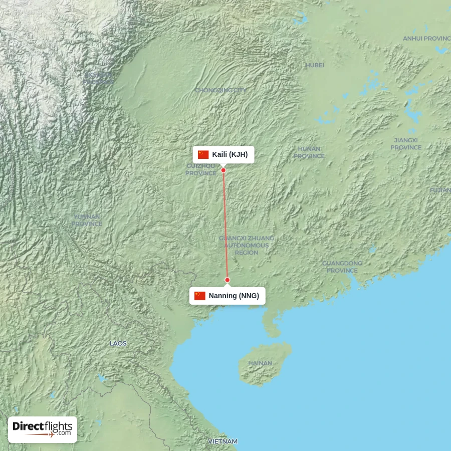 NNG - KJH route map