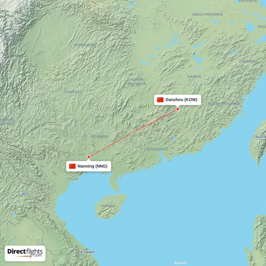 NNG - KOW route map