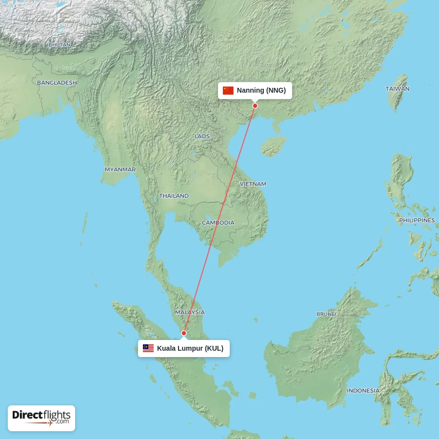 NNG - KUL route map