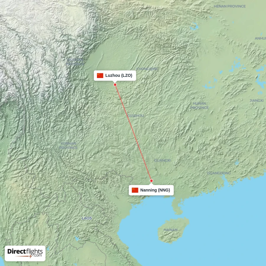 NNG - LZO route map