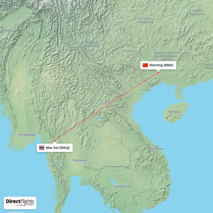 NNG - MAQ route map