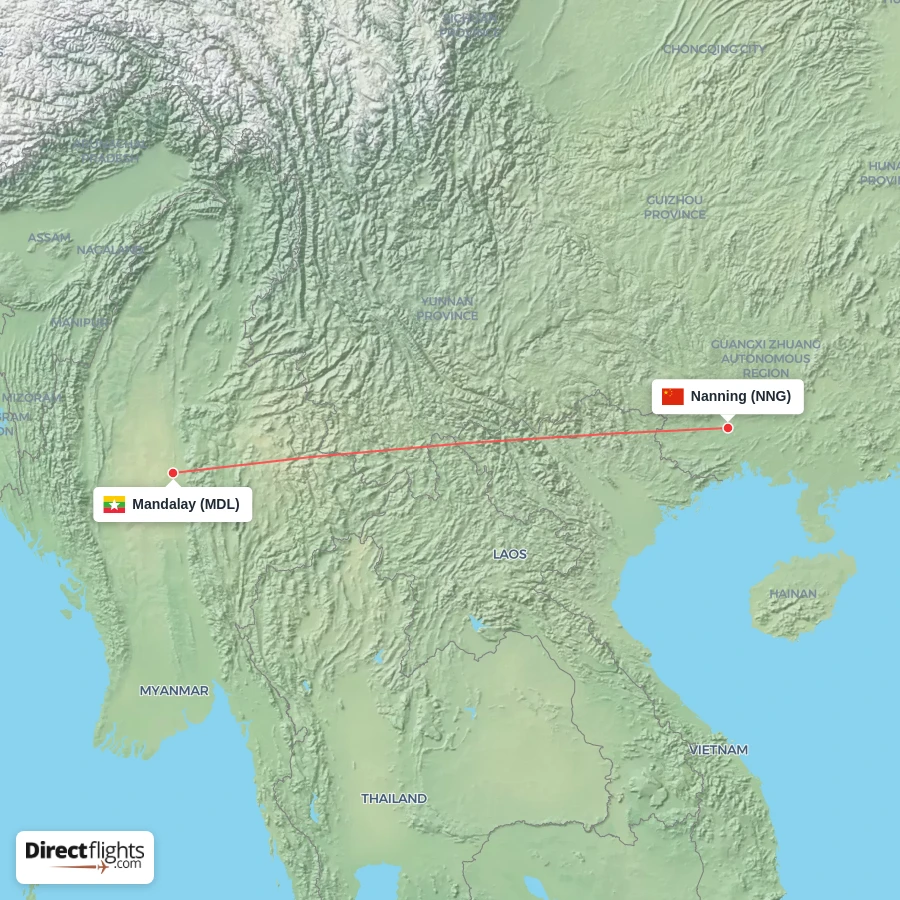 NNG - MDL route map