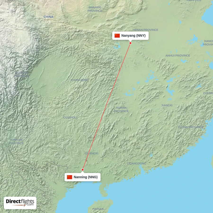 NNG - NNY route map