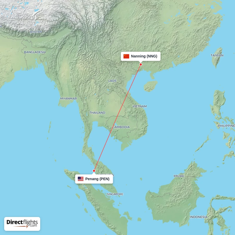 NNG - PEN route map