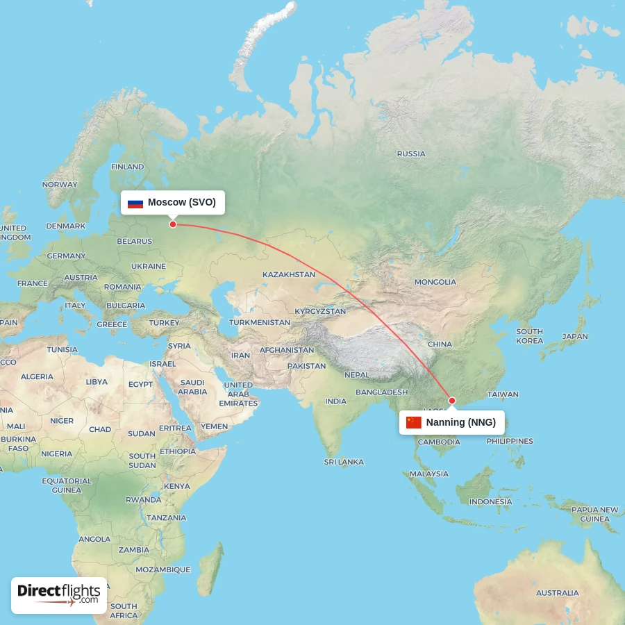 NNG - SVO route map