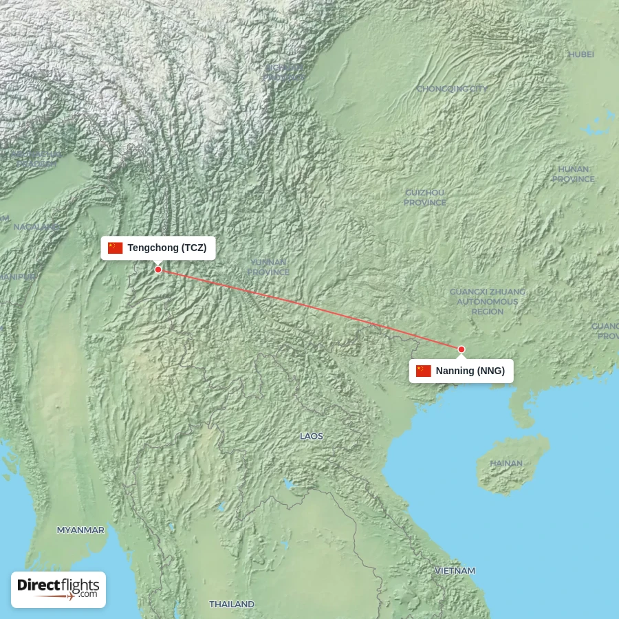 NNG - TCZ route map