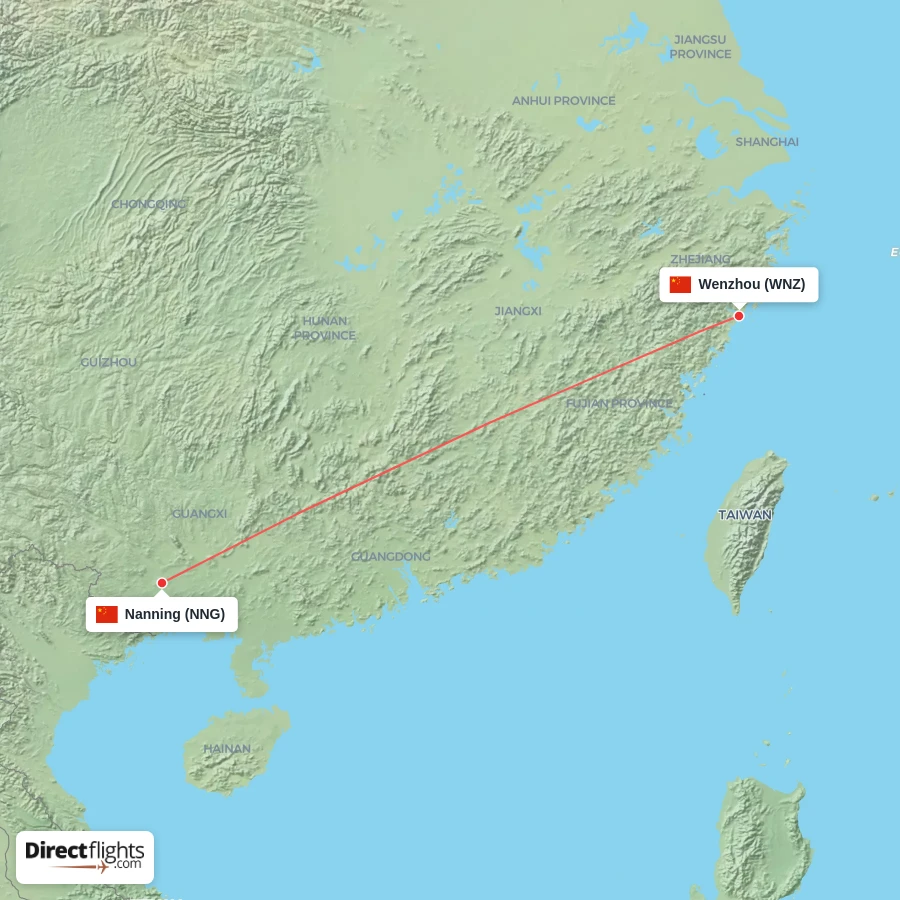 NNG - WNZ route map