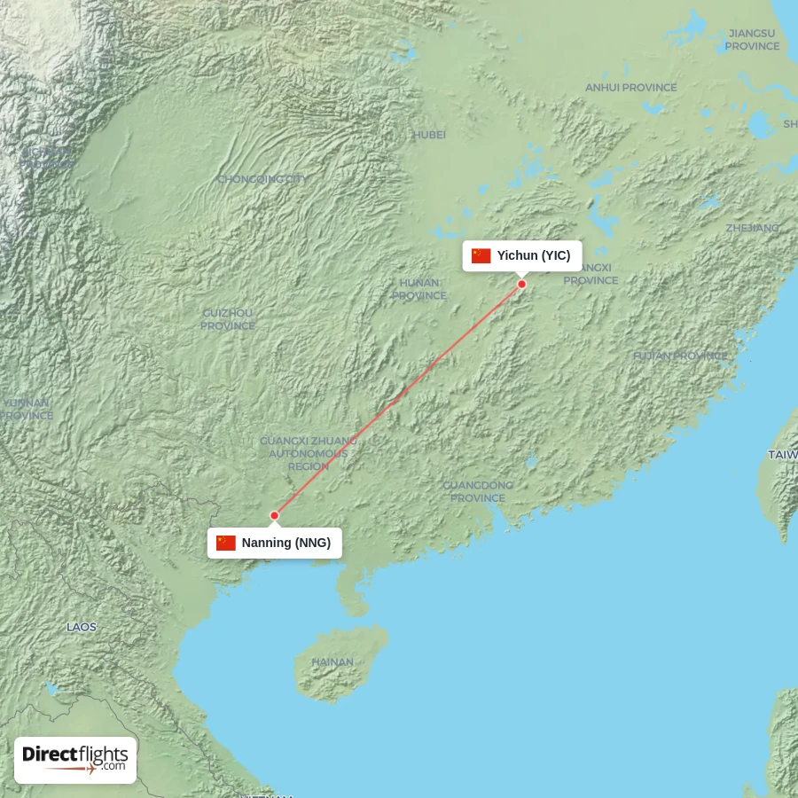 NNG - YIC route map