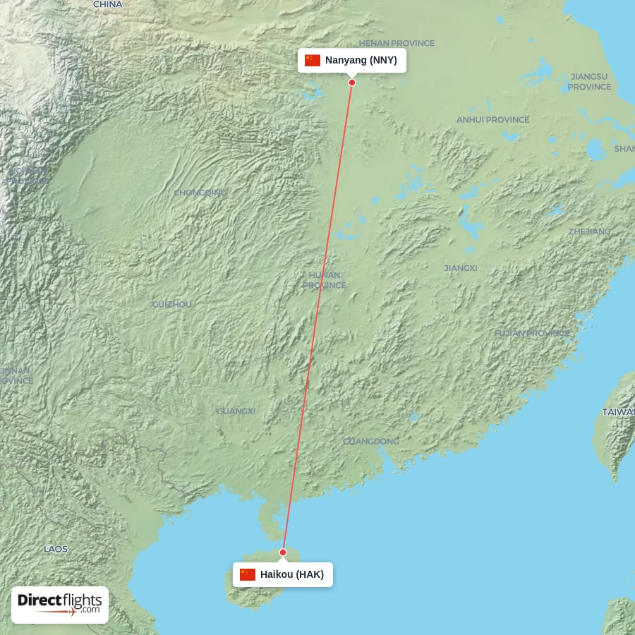 NNY - HAK route map