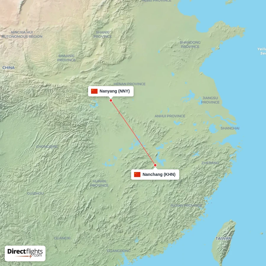 NNY - KHN route map