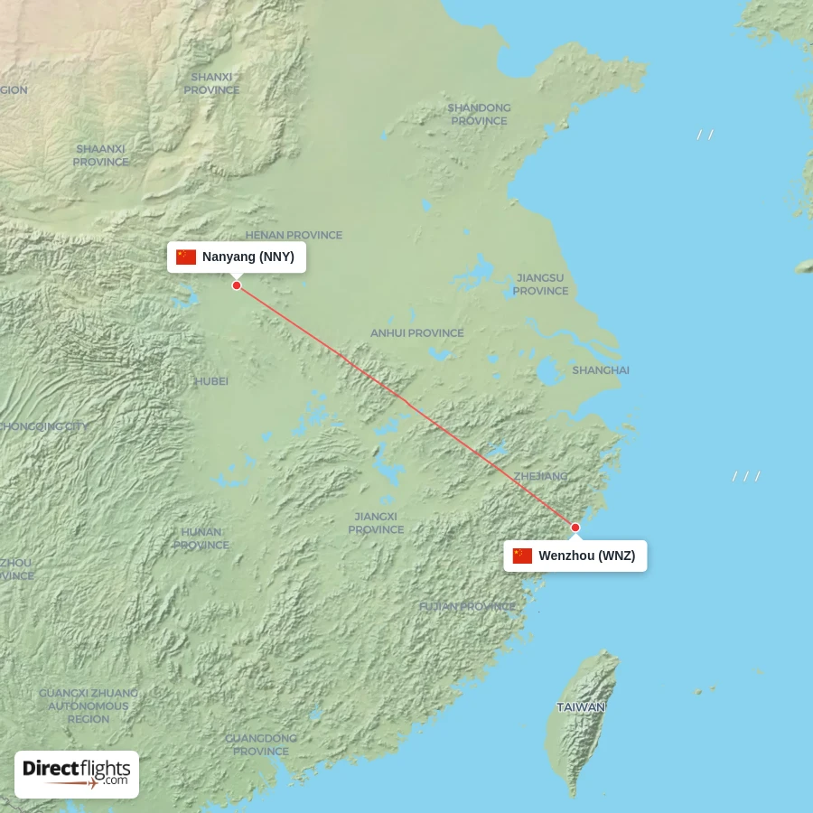 NNY - WNZ route map
