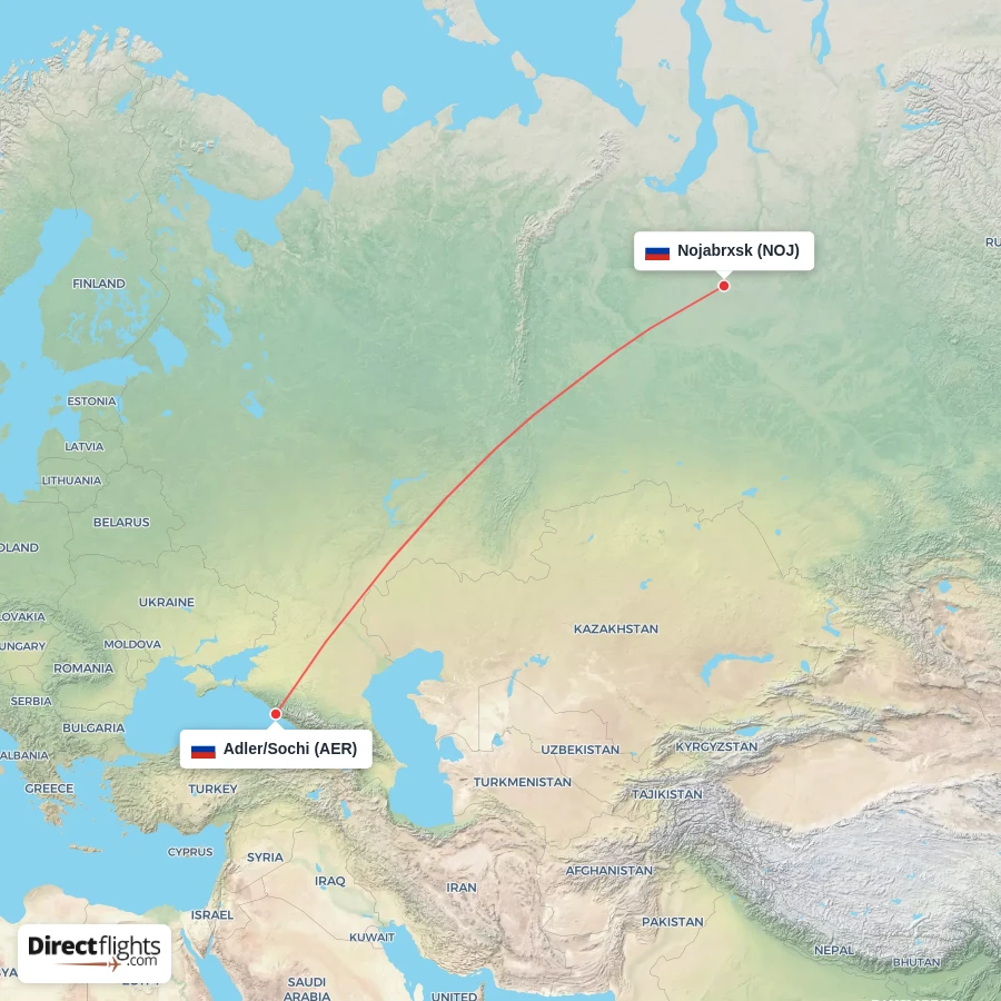 NOJ - AER route map