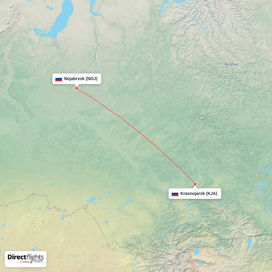 NOJ - KJA route map