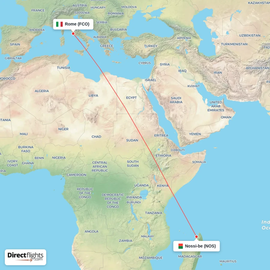 NOS - FCO route map