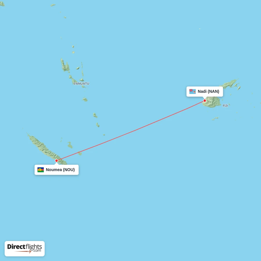 NOU - NAN route map