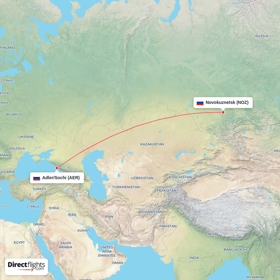 NOZ - AER route map