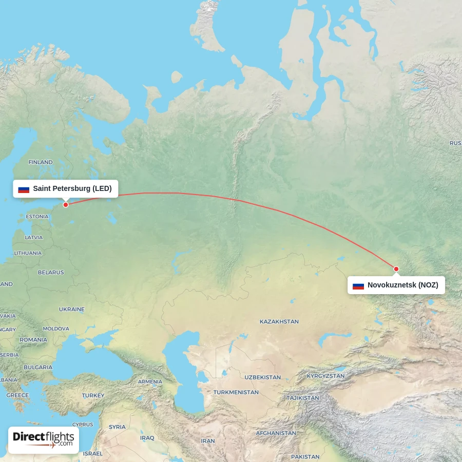 NOZ - LED route map
