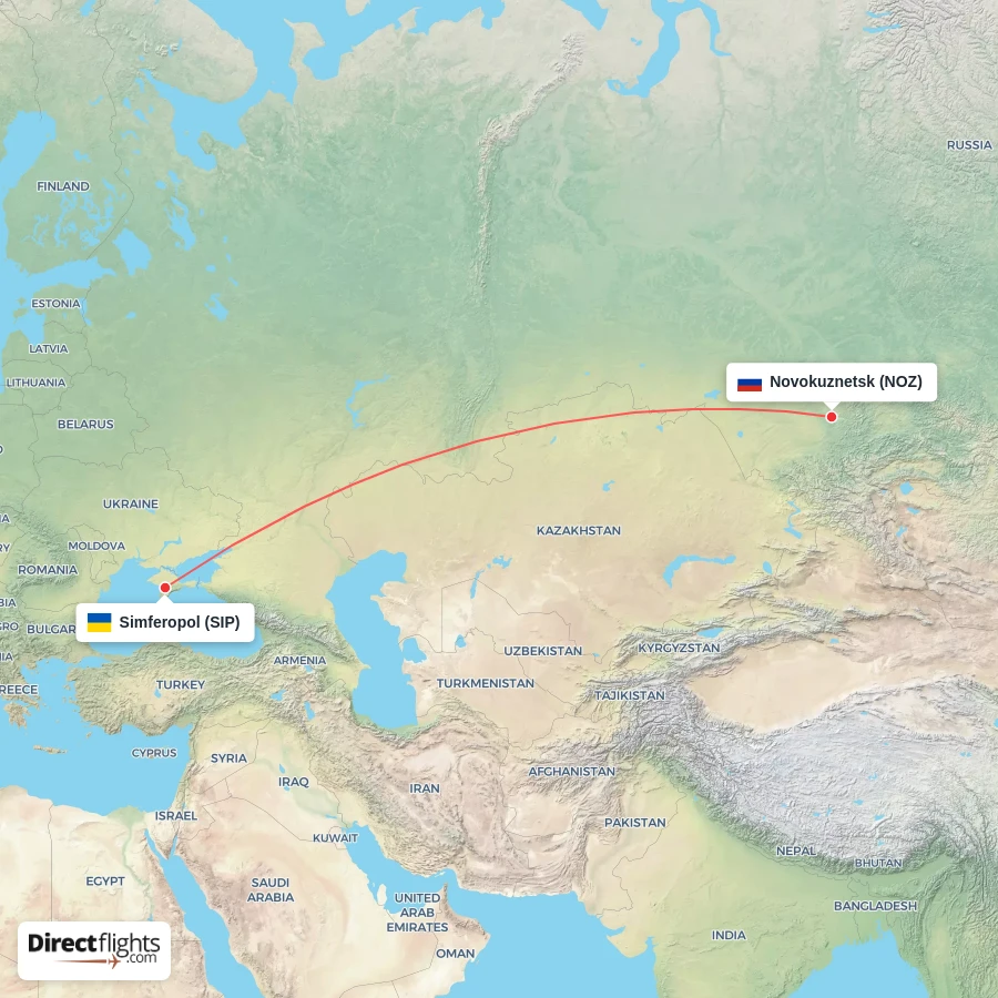 NOZ - SIP route map