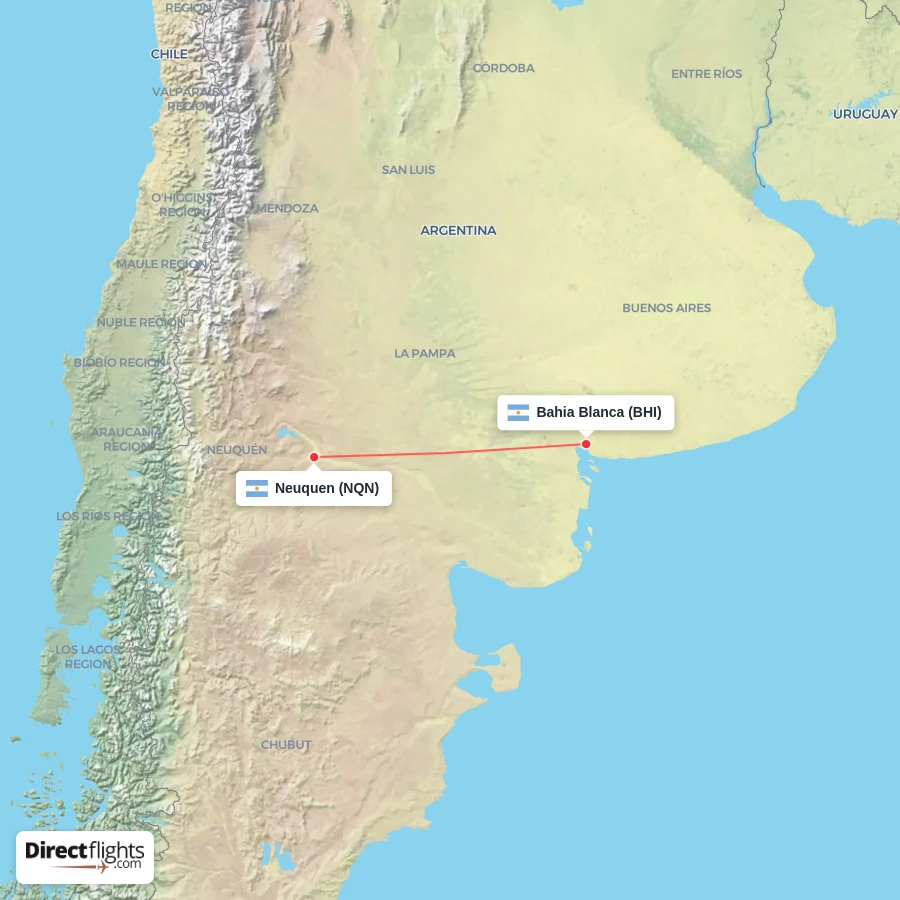NQN - BHI route map
