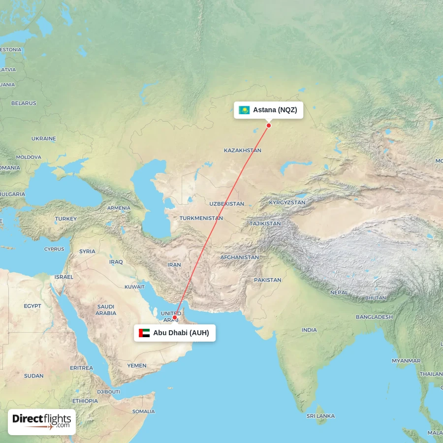 NQZ - AUH route map