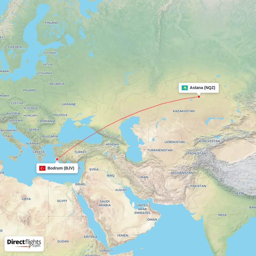 NQZ - BJV route map