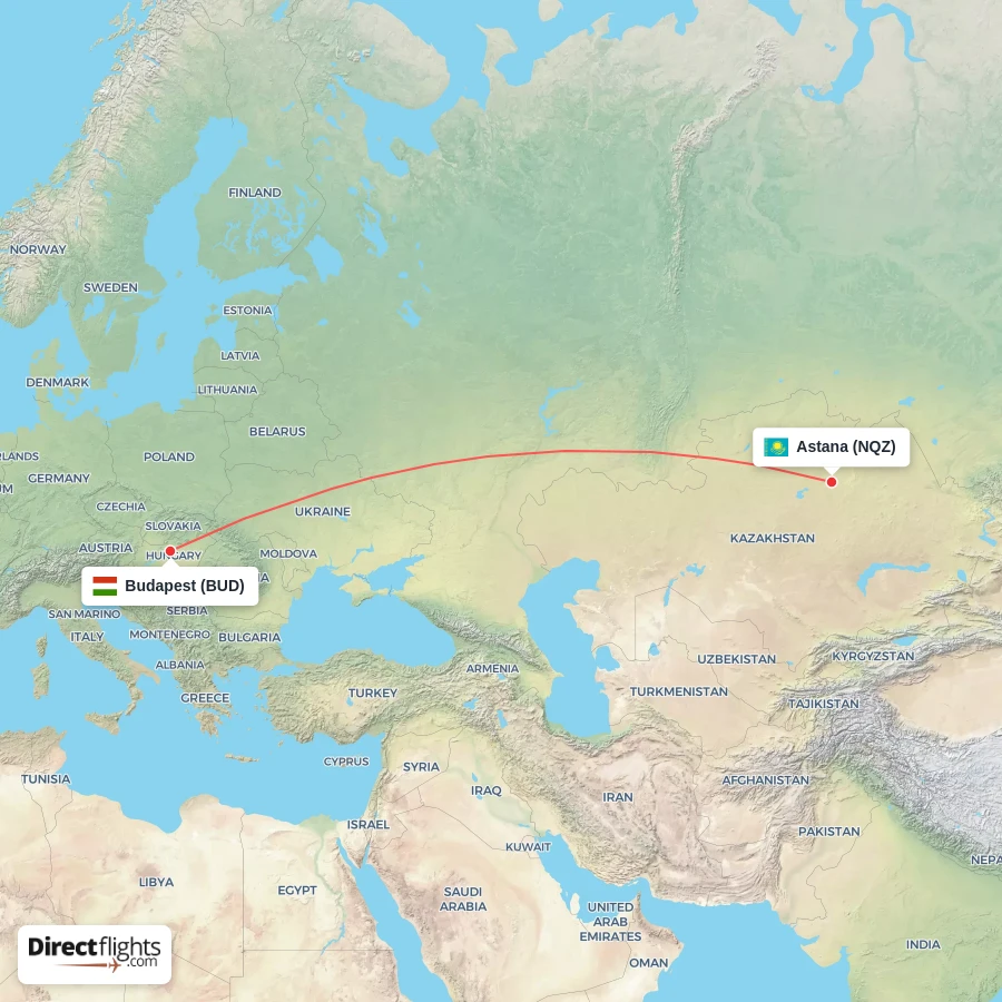 NQZ - BUD route map