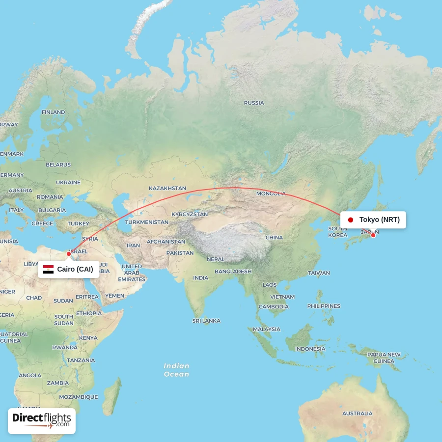 NRT - CAI route map
