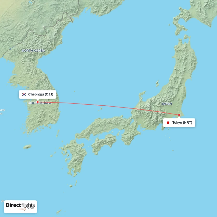 NRT - CJJ route map