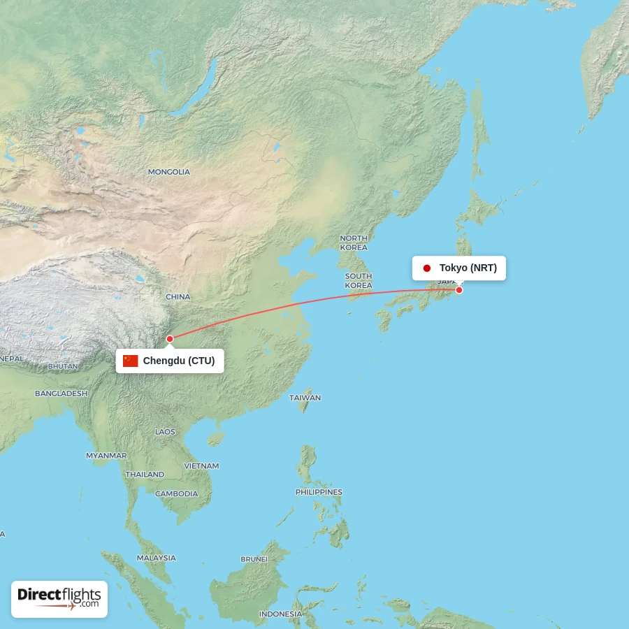 NRT - CTU route map