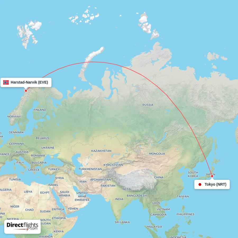 NRT - EVE route map