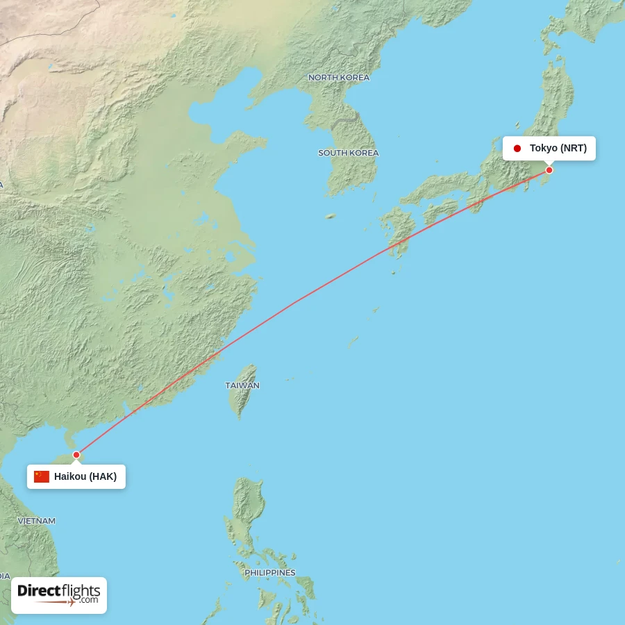 NRT - HAK route map