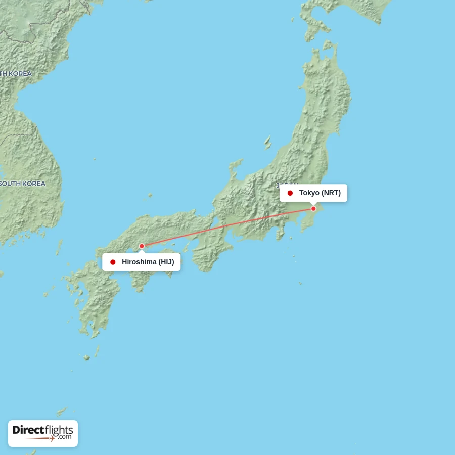 NRT - HIJ route map