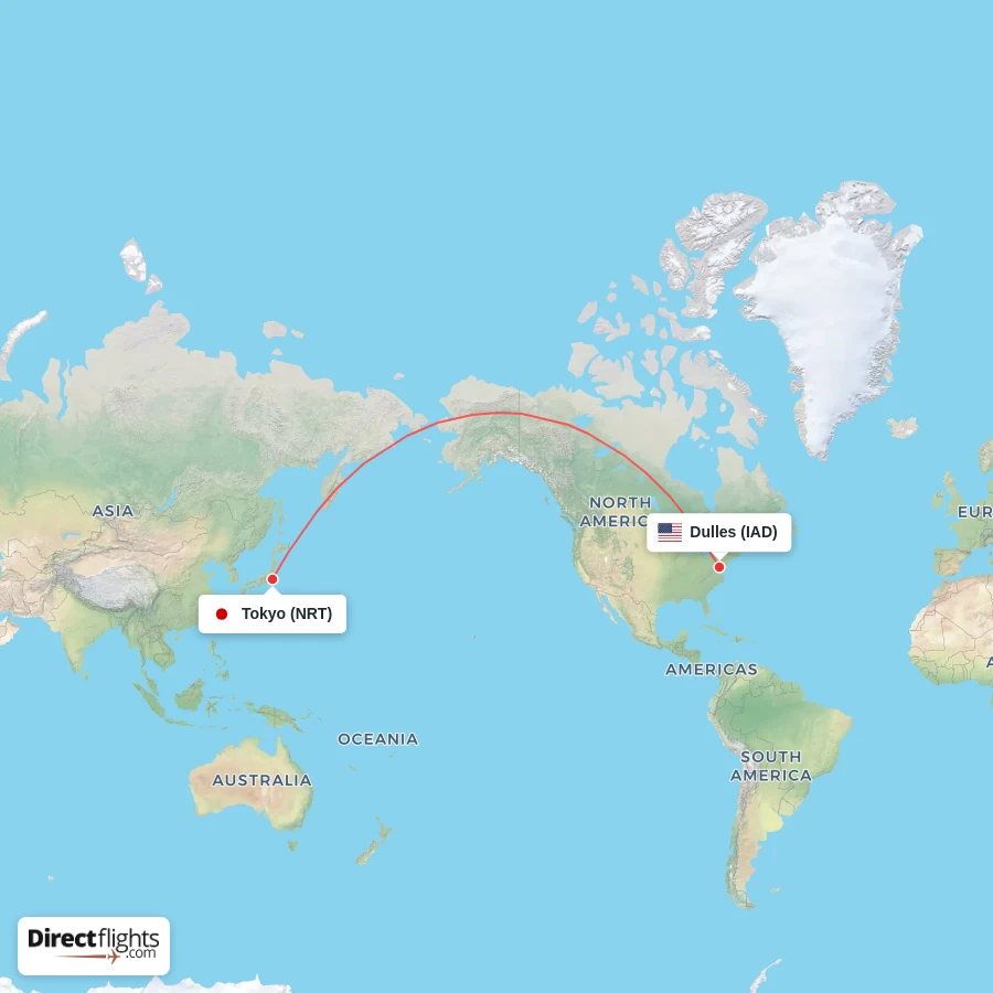 NRT - IAD route map