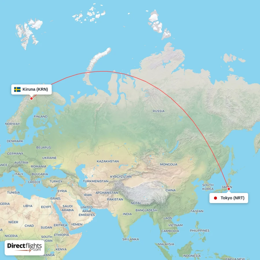 NRT - KRN route map