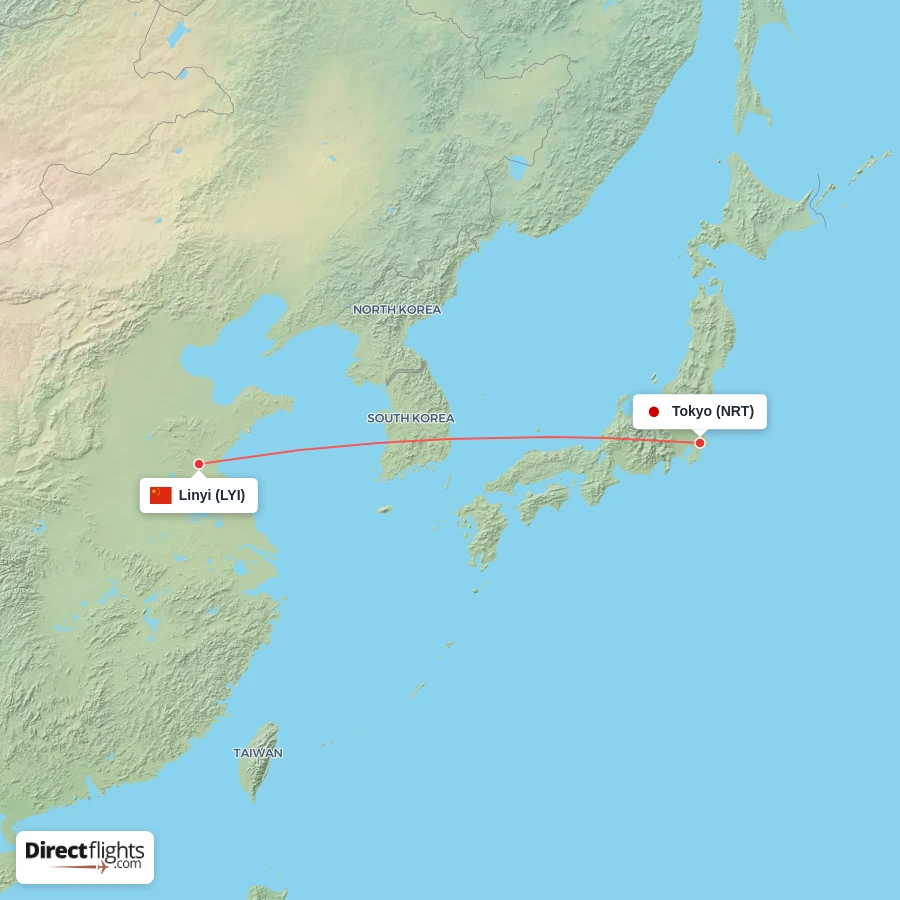 NRT - LYI route map