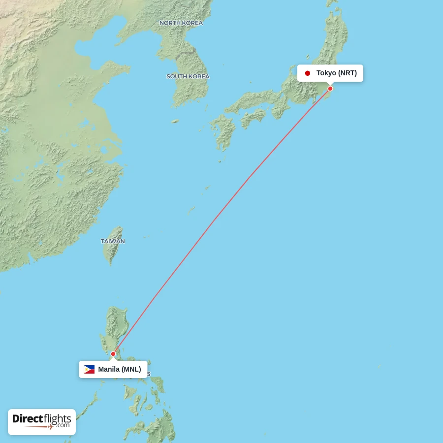 NRT - MNL route map