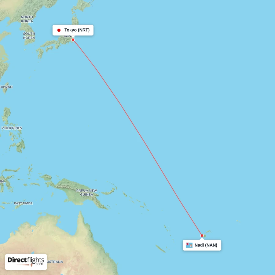 NRT - NAN route map
